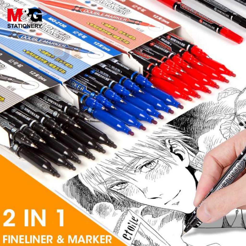 

Spidol Warna Permanen Dua Sisi Double Side Permanent Marker
