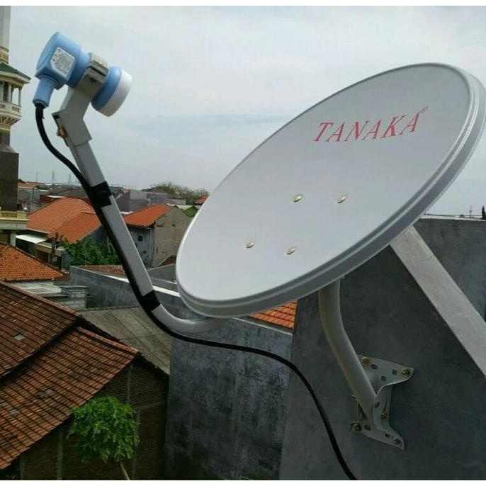 Antena Parabola Solid Tanaka + LNB Ku Band + Kabel RG6 Ninmedia 45CM