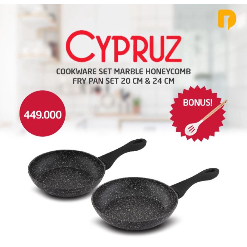 WAJAN SET PENGGORENGAN FRYING PAN ANTI LENGKET FRY PAN CYPRUZ HONEYCOM