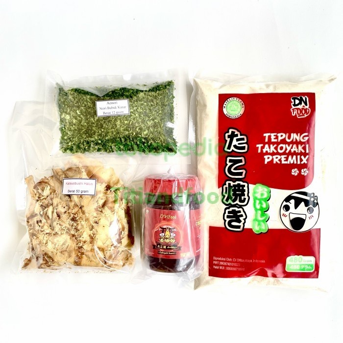 

PROMO [COD] Bahan takoyaki komplit. saos buldog + tepung + oanori + katsuobushi
