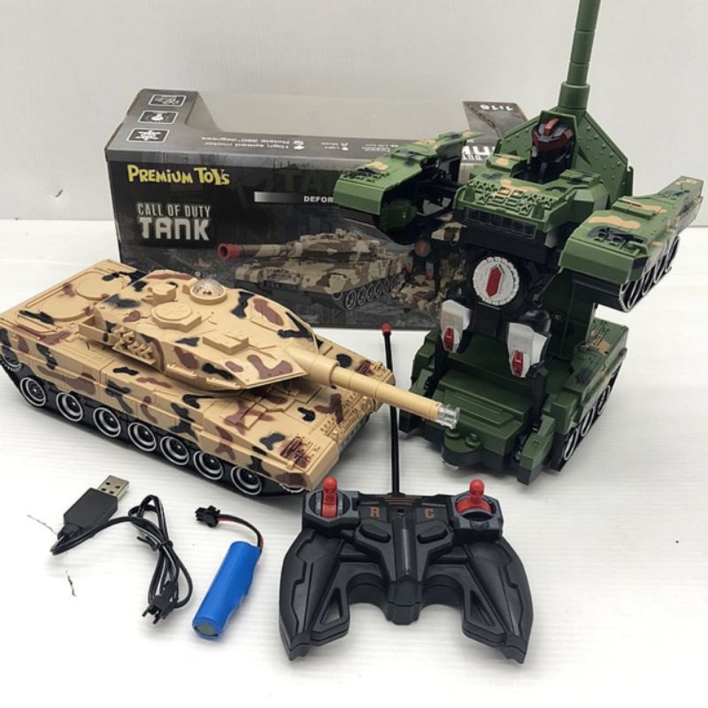 Jual RC Tank Robot Transformers Remote Control Batre Cas Lampu Suara