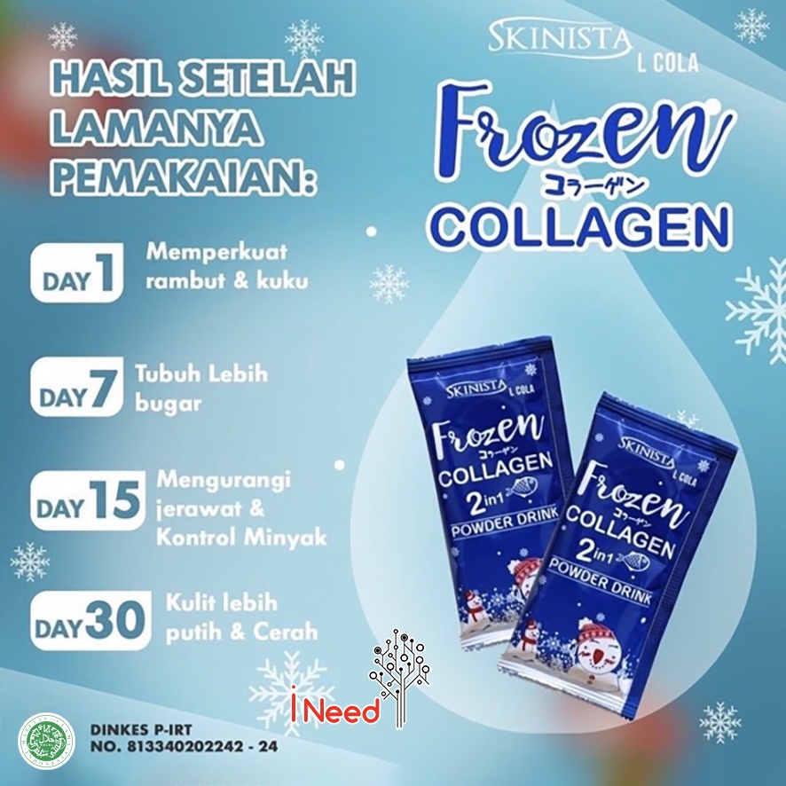 (INEED) SKINISTA FROZEN COLLAGEN 2 IN 1 Powder Drink, Serbuk