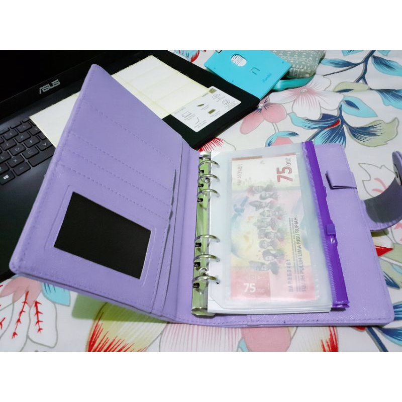 

PAKET MURAH Binder A6 Financial Planner Saving Challenge 6 Hole Binder Zip Lock Amplop Uang