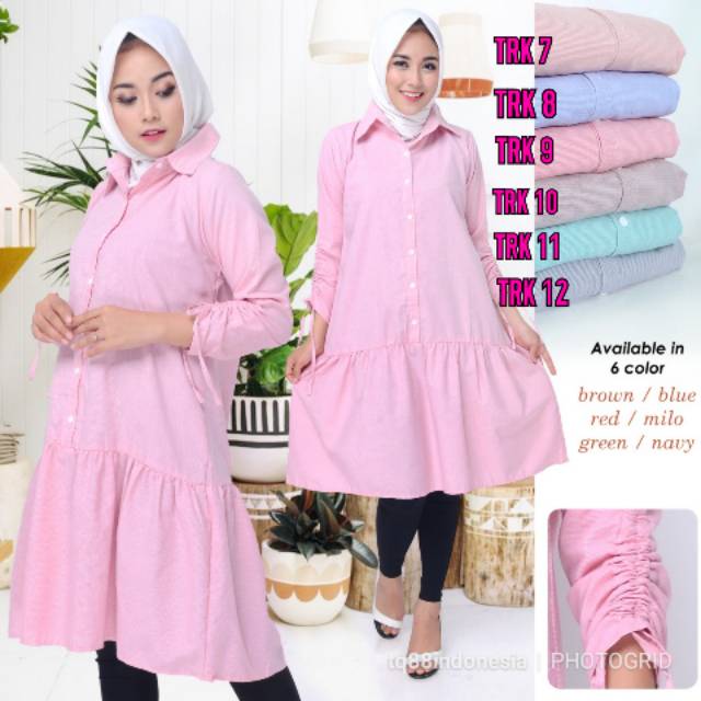 Tunik katun/tunik rempel/tunik/tunik tangan serut/tunik kotak/tunik salur/tunik muslim/tunik terbaru