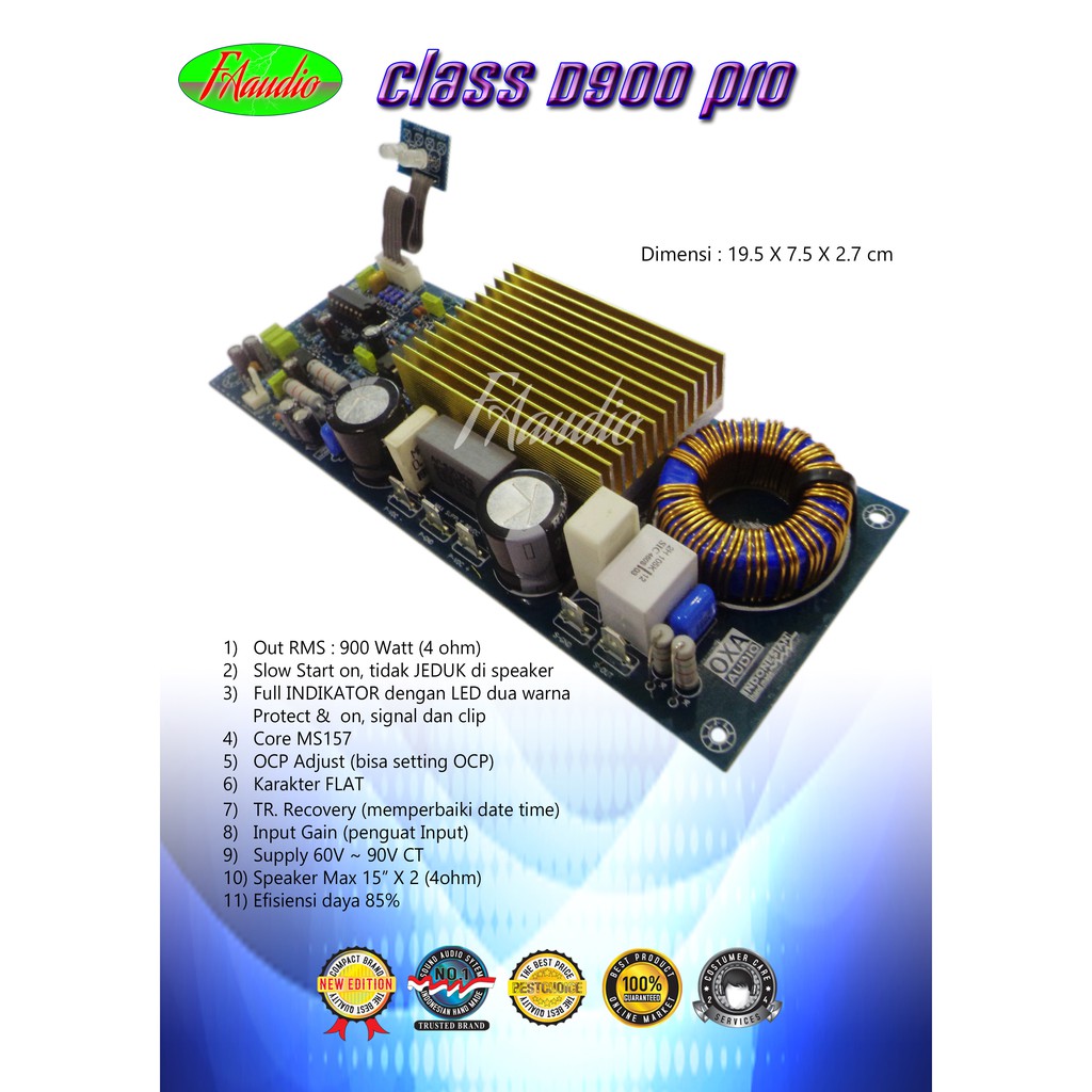 Power Amplifier Class D D900 PRO SoundSystem 900W