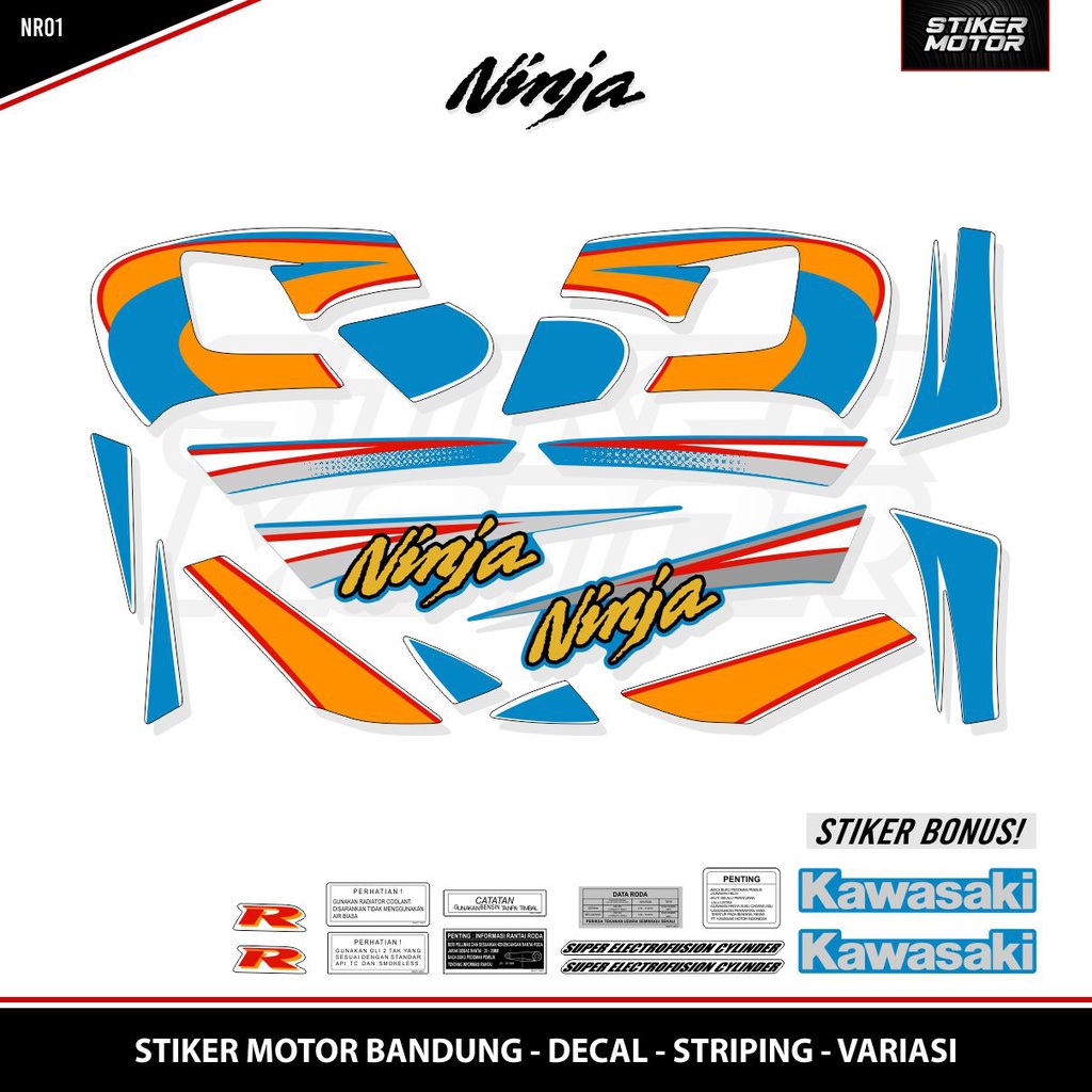 STRIPING NINJA 150 R 2005 STICKER NINJA R VARIASI STIKER NINJA 150 R