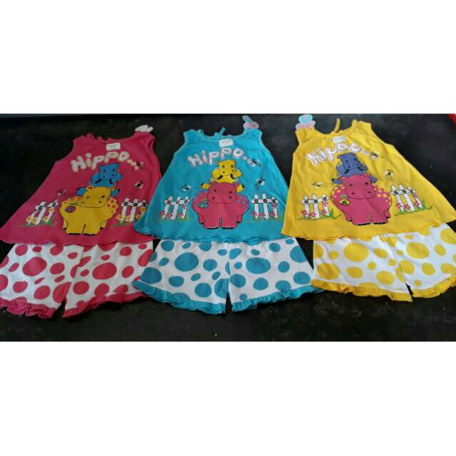 Baju anak/setelan perempuan amena hippo