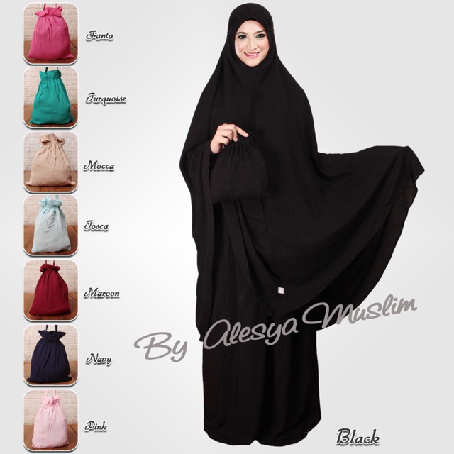 Mukena bali polos warna alesy 01