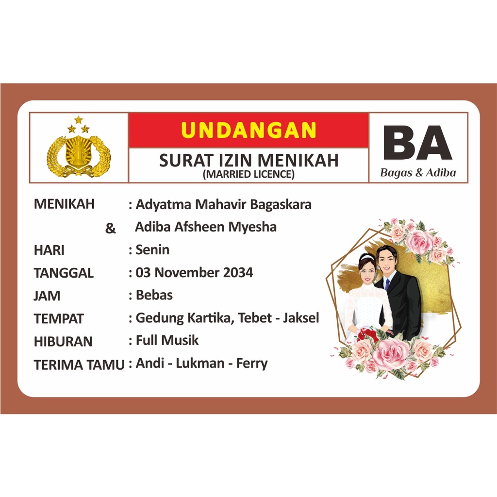 Undangan Pernikahan Mini Bentuk SIM TERMURAH