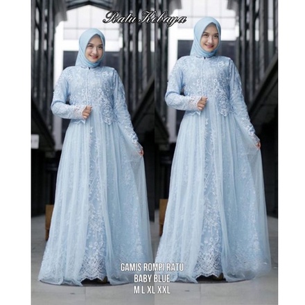 ( HOTSALE) GAMIS BROKAT TILLE ROMPI RATU ~ GAMIS MEWAH TILLE PESTA ~ GAMIS KEBAYA JUMBO ~ GAMIS TILL