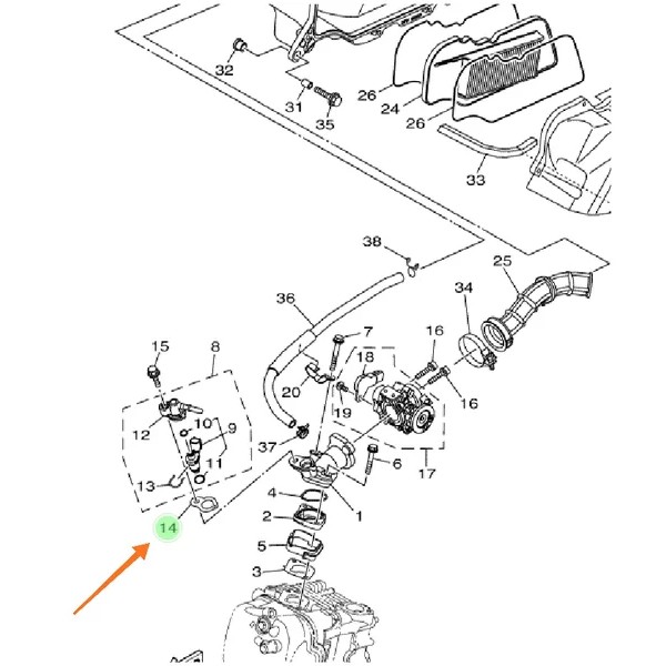 GASKET PAKING FIBER INJEKTOR MIO M3 S Z FINO FI SOUL GT XRIDE 125 ORIGINAL YGP 2PH-E3557-00