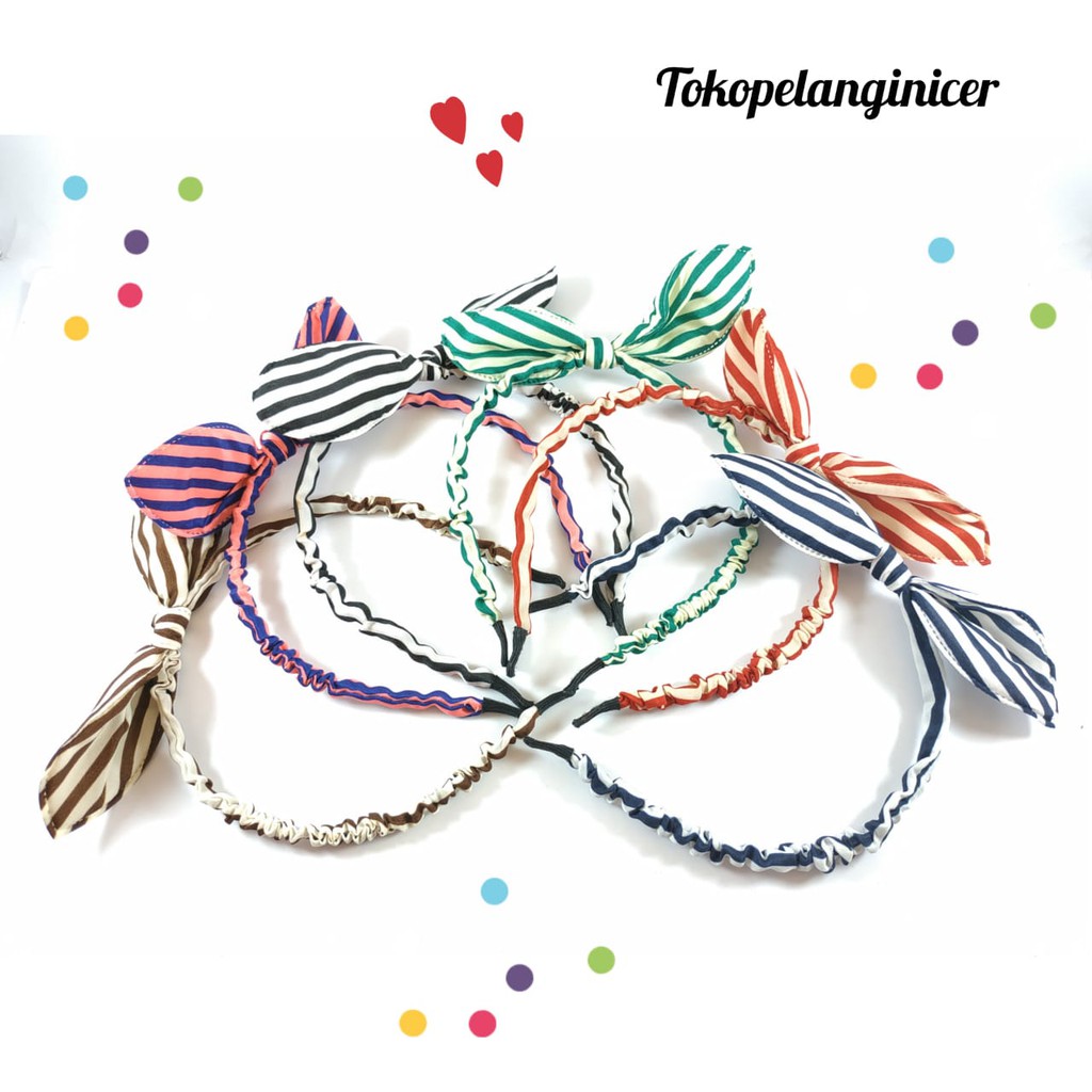 Bando Perempuan Bandana Aksen Telinga Kelinci fashion wanita Tokopelanginicer