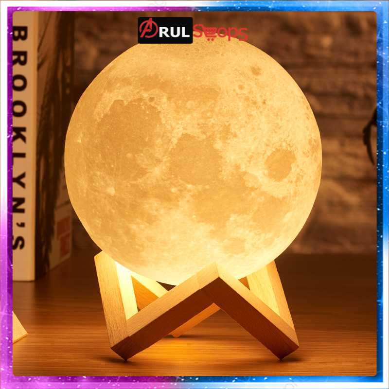 TaffLED Lampu Tidur 3D Printed Moon Night Light Lamp 12 cm - ROX-05