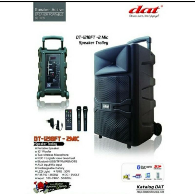Speaker Aktif 12 inch Portable DAT DT 1210FT 12 inch Dat dt1210ft DAT 1210 FT