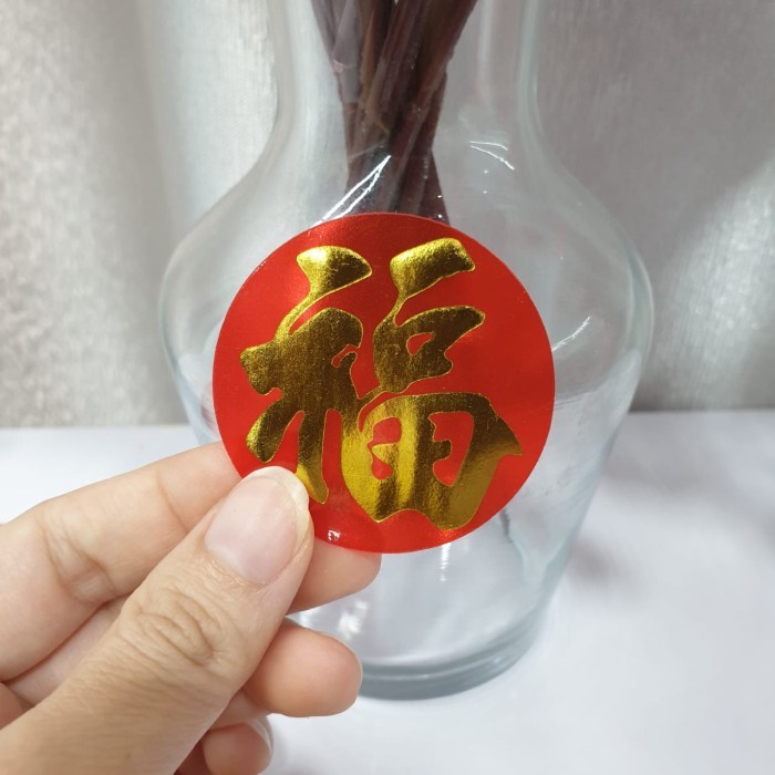 

Stiker Fuk Hoki Bulat Cutting Sticker Tempelan Toples Parcel Imlek