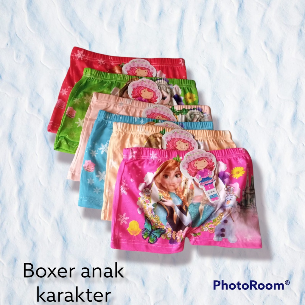 Celana boxer anak perempuan 2-7 tahun (Lembut  dan nyaman dipakai, bisa untuk renang, Size  M L XL) Full Print motif Hello Kity|Frozen|Elsa dll Jual Ecer  dengan Harga Grosir