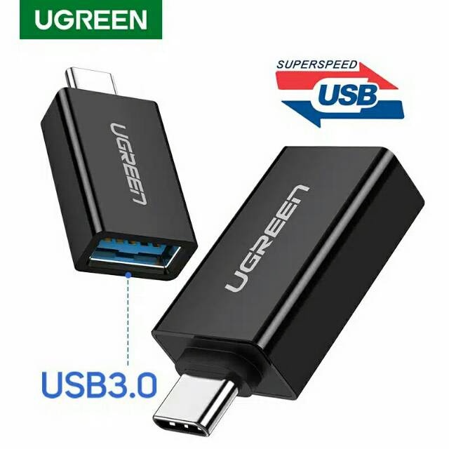 Ugreen Adapter Converter OTG USB 3.0 to Type-C Widely Compatible High Speed -  Type-C to USB OTG Original Black 20808 White 30155 Ori / Aukey CB-A1 Adapter