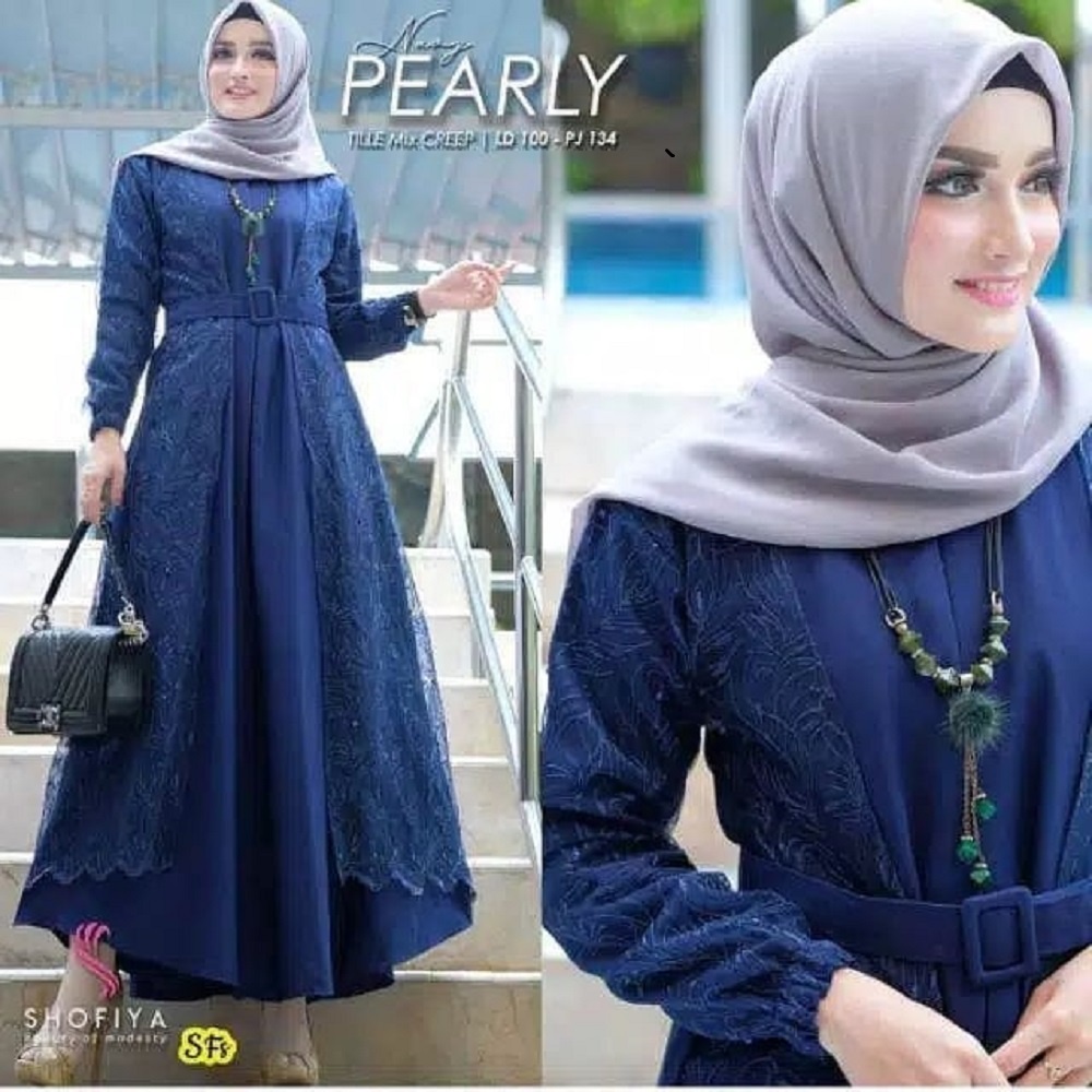 Pearly Dress Brukat Wanita Modern / Dress Brukat Wanita Modern Kondangan / Gamis Brukat Kondangan / 