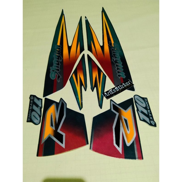 Striping stiker Suzuki Shogun kebo 110 hijau