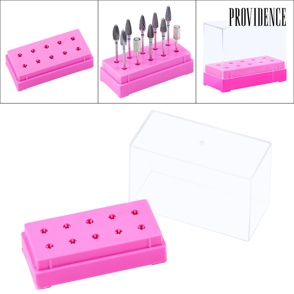 Providence 7/10 Holes Nail Drill Bit Box Holder Sanding Head Display Stand Storage Rack