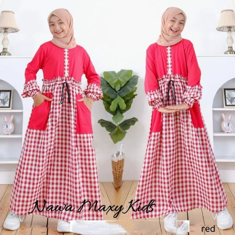 GAMIS MUSLIM ANAK TERBARU 8-12 TAHUN/NAWA MAXY KIDS/GAMIS MUSLIM ANAK PEREMPUAN/DRESS MAXY ANAK REMAJA/FARMOSLEMSTORE