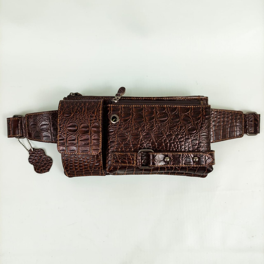 Tas Selempang HALETH Slingbag Waistbag Kulit Asli Cowok Cewek Pria Wanita Laki Perempuan - Originale Leather Bag