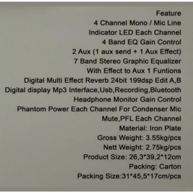 MIXER AUDIO ASHLEY 4 CHANNEL HERO4 HERO 4 ORIGINAL