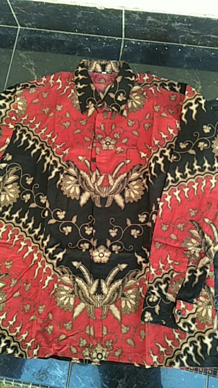 Kemeja Batik Pria Lengan Panjang Batik Azmil Hrb026 Motif Keratonan Kode 002 Size M L Xl Xxl Reguler