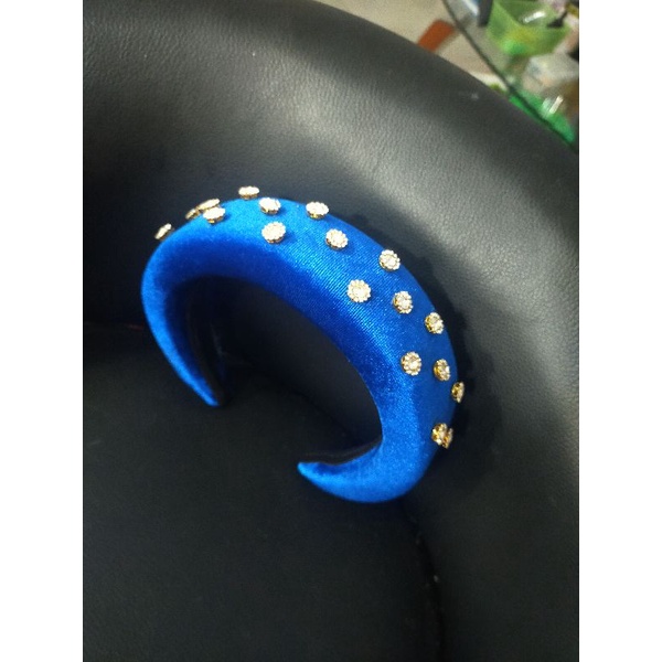 Bando busa biru lebar hias mata&quot;