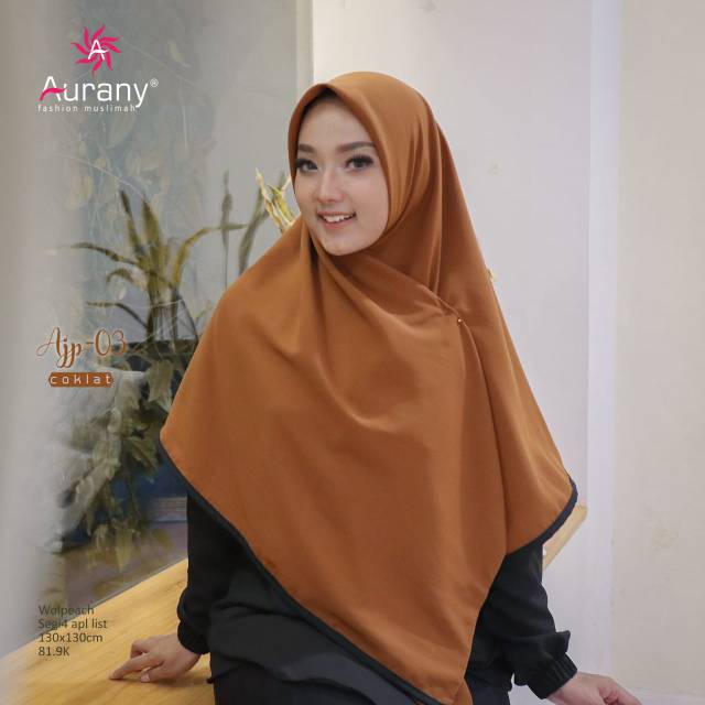 HIJAB SEGIEMPAT SYARI AJP 03 • AURANY  • 130 X 130 APL LIST