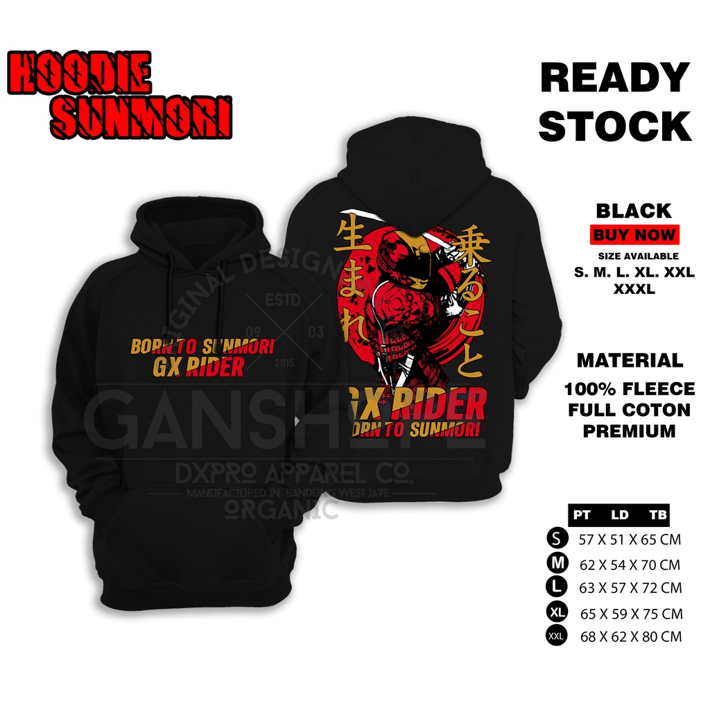 HOODIE SUNMORI GX SERIES SAMURAI BORN TO SUNMORI / KAOS RACING RIDER SUNMORI