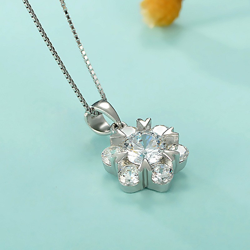 Kalung Perak / Necklace 925 Sterling Silver Cewek Korea Diamond Cocok Hadiah KS019 Elegant