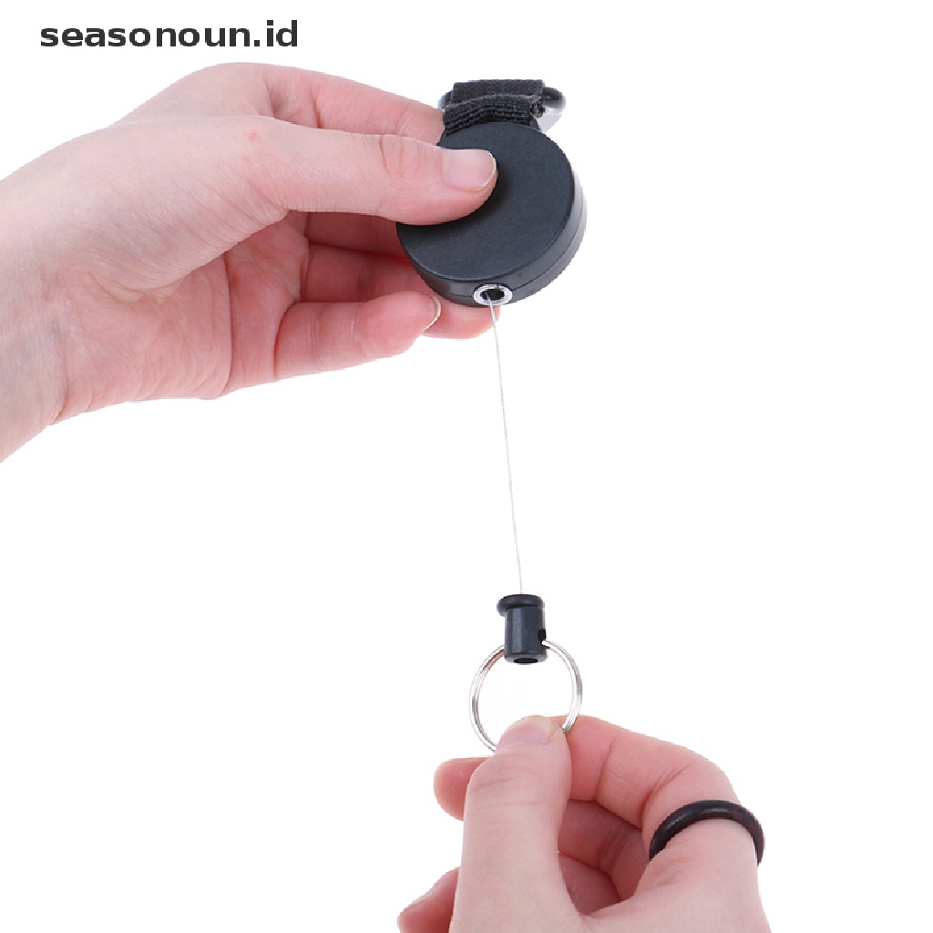 (seasonoun) Gantungan Kunci Retractable Dengan Klip Carabiner