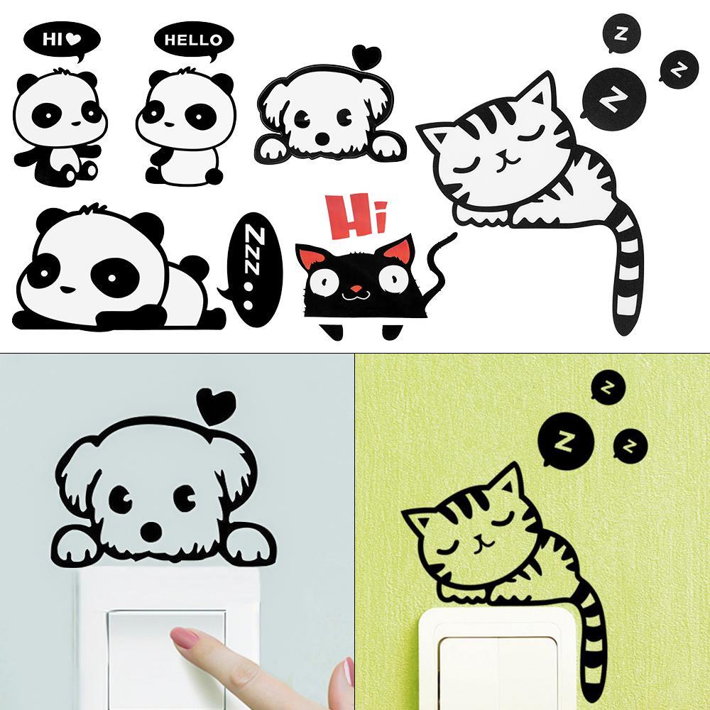 Populer Stiker Dinding Kamar Saklar Notebook Kamar Tidur Ruang Tamu Removable