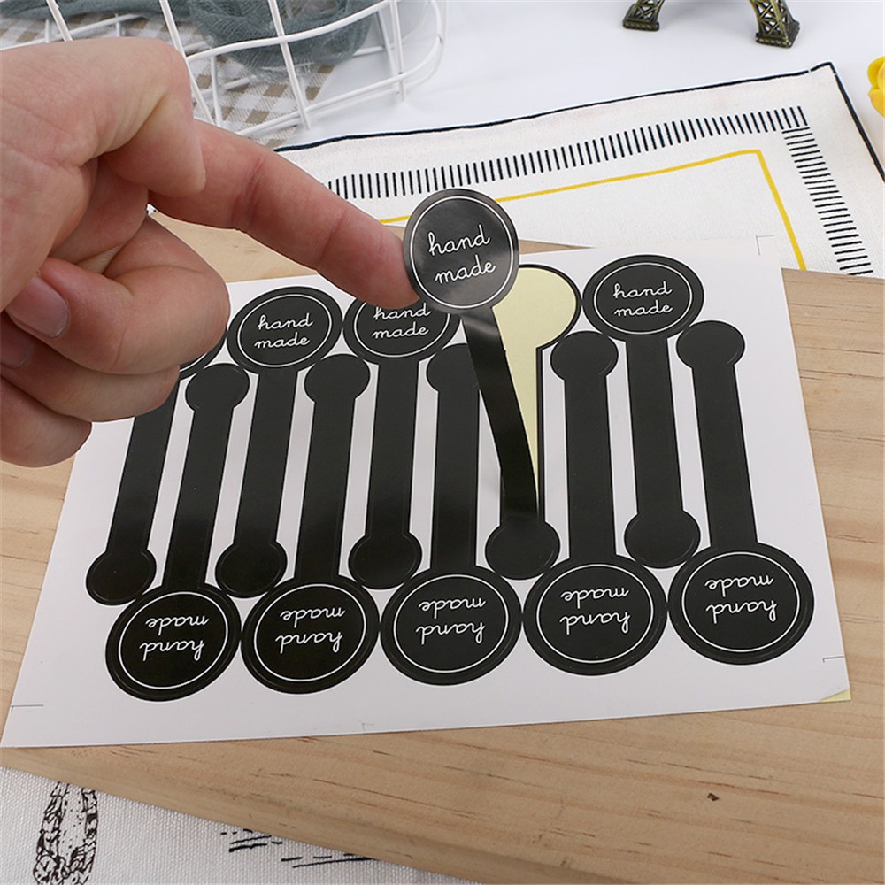 【COD Tangding】[Checkout RP100] 10pcs/set Handmade Black Pudding Push Long Label Cake Baking Sticker Tags for Gift