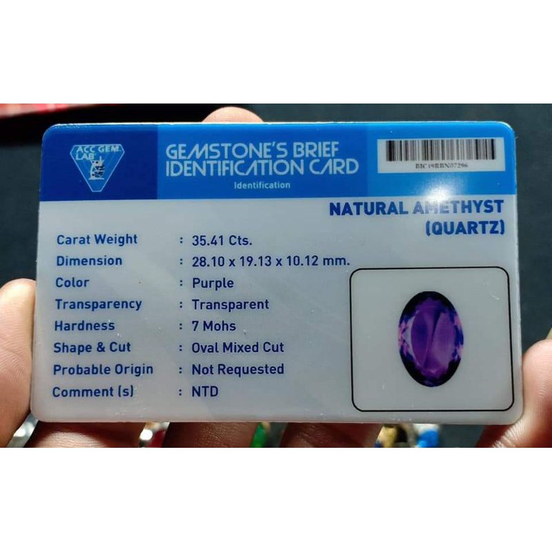 BATU PERMATA BUNGUR AMETHYST + MEMO ACC