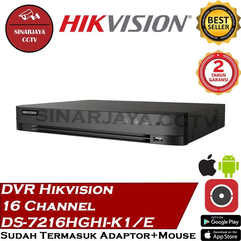 DVR 16CHANEL HIKVISION DS-7216HGHI-K1 UP TO 1080P GARANSI RESMI