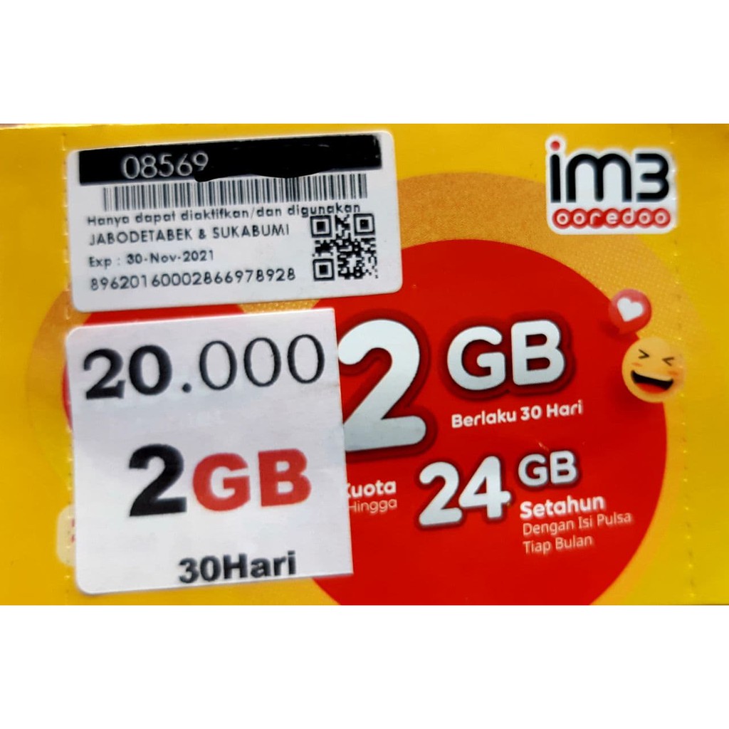 Kartu paket data internet im3 Indosat 2GB Tinggal Pakai
