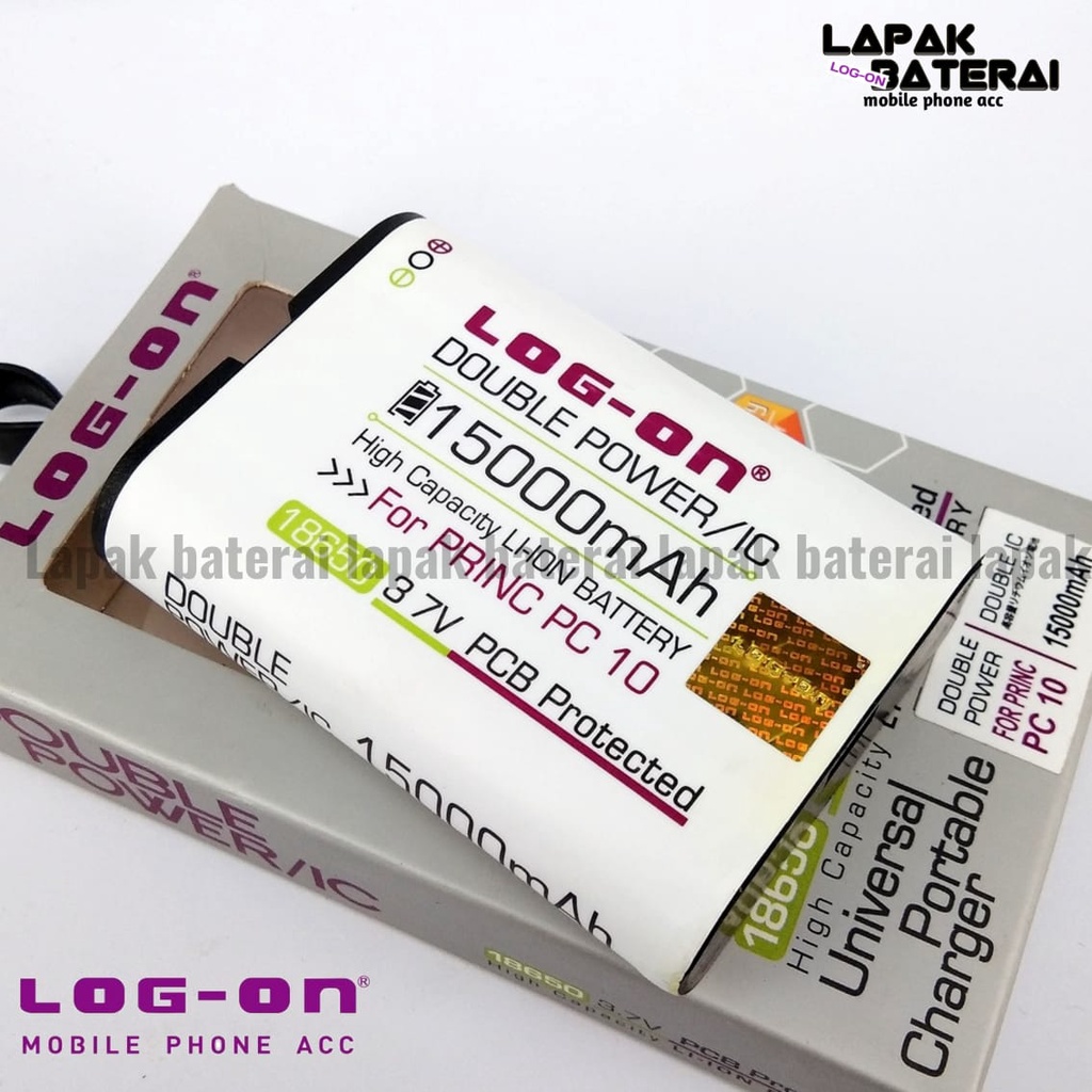 LOG - ON Baterai Prince PC10 Double IC Protection Battery Batre