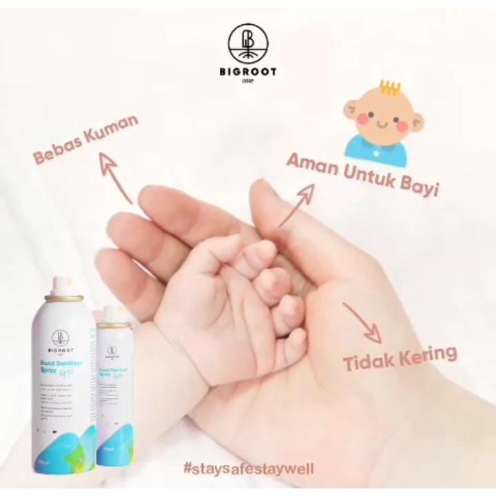 BIGROOT HAND SANITIZER SPRAY 100ML/200ML FOOD GRADE / hand sanitizer aman untuk bayi/anak/balita/dewasa /aman untuk kulit sensitif/ melembutkan tangan/ tanpa alkohol/ tanpa paraben