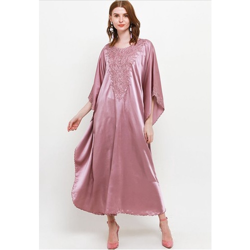 ICONS EMBLESHED BUTTERFLY EMB SILK KAFTAN LEBARAN MODERN MEWAH FASHION WANITA MUSLIM TNIC060OBB/0422