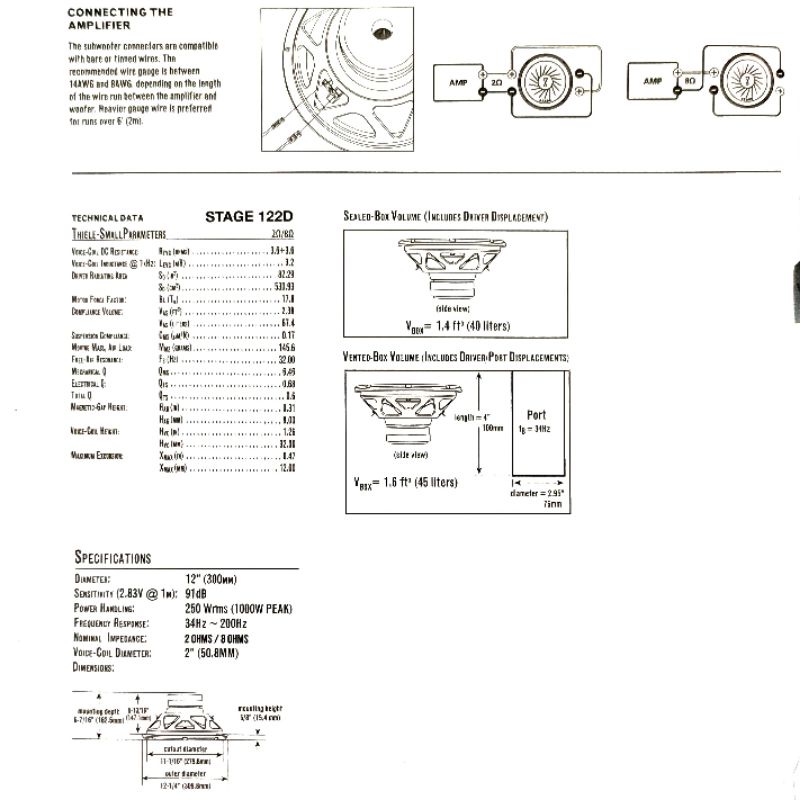 Subwoofer 12 Inch DVC JBL Stage 122D