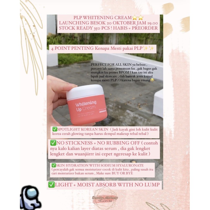 (BPOM) POUR LA PEAU Whitening Up Cream Size 50ML