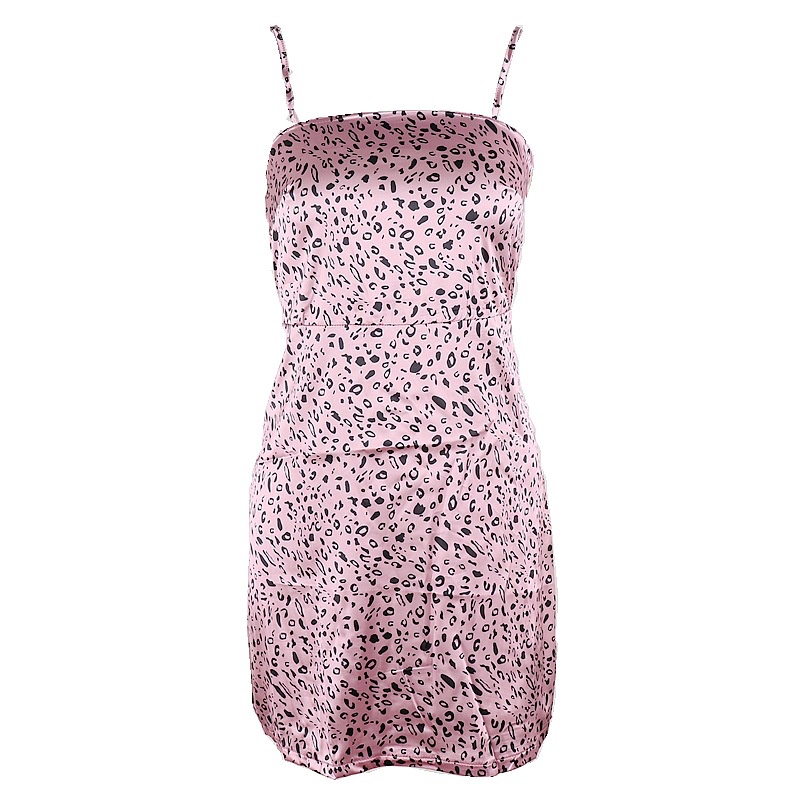 【AMY J】Jennie Style Sexy Korean Style Trend Slim Leopard Print Slip A-Line  Bodycon Dress 7364