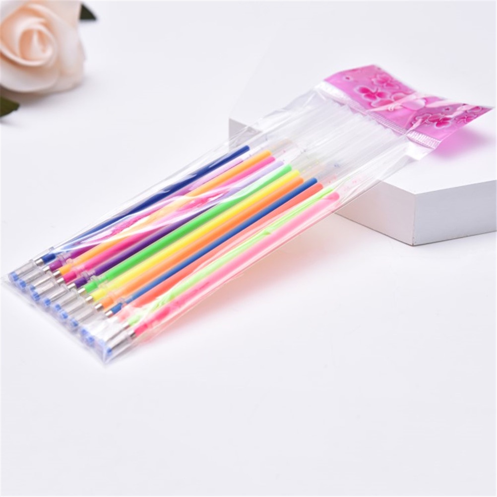 (LUCKID) 48pcs / Set Pulpen Gel Fluorescent Warna-Warni Neon Untuk Stationery