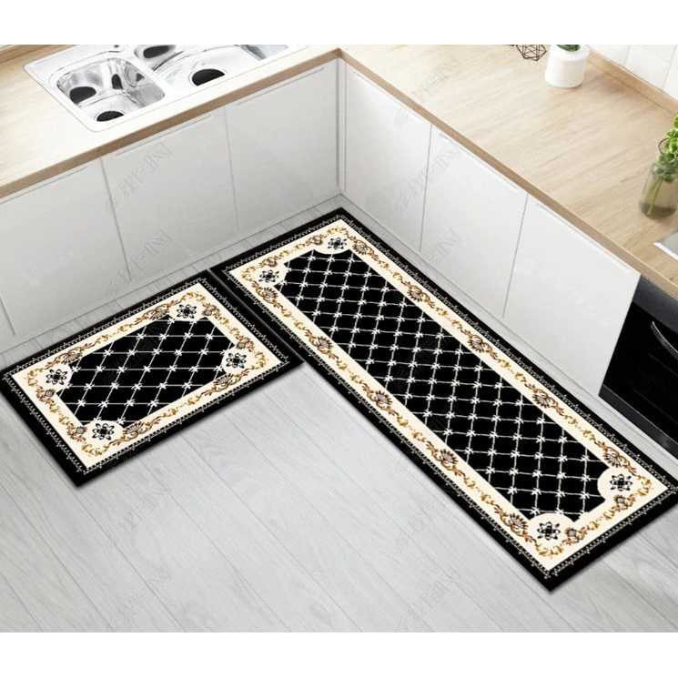 Keset Dapur Anti Slip Living Room Kitchen Balcony Rug 2PCS Lap Kaki Perlengkapan Balcon Rumah Serap Air Multifungsi