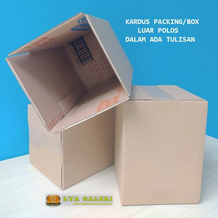 Karton Box Kardus Packing Uk.15x15x20 cm Luar Polos Dalam Ada Tulisan-2