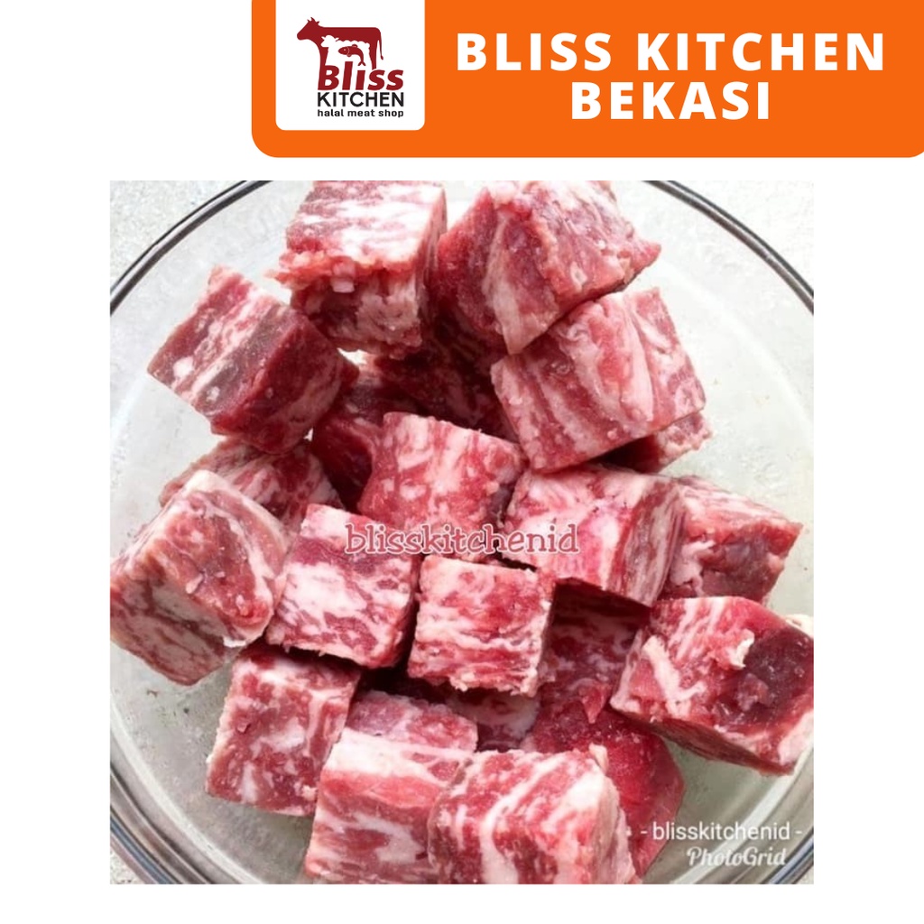 

Saikoro Beef Wagyu CL Cubes Steak 3Cm x 3cm Pack 250gr