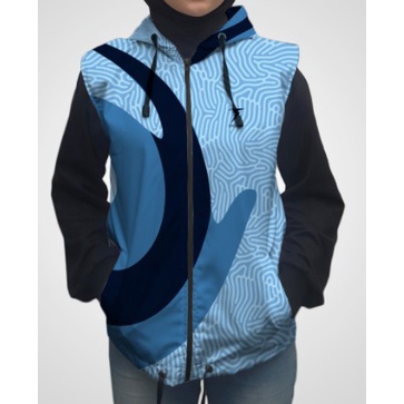 Rompi Printing Parasut Wanita Pria Vest Hoodie Olahraga Sepeda VJS-06 Terbaru