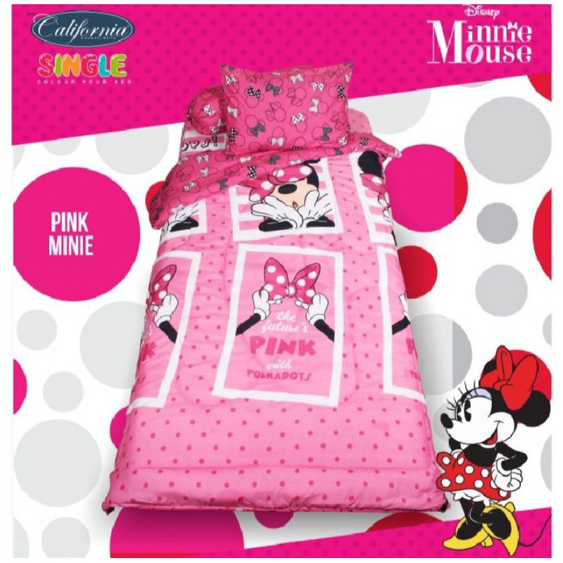 Sprei California 120x200 Pink Minnie